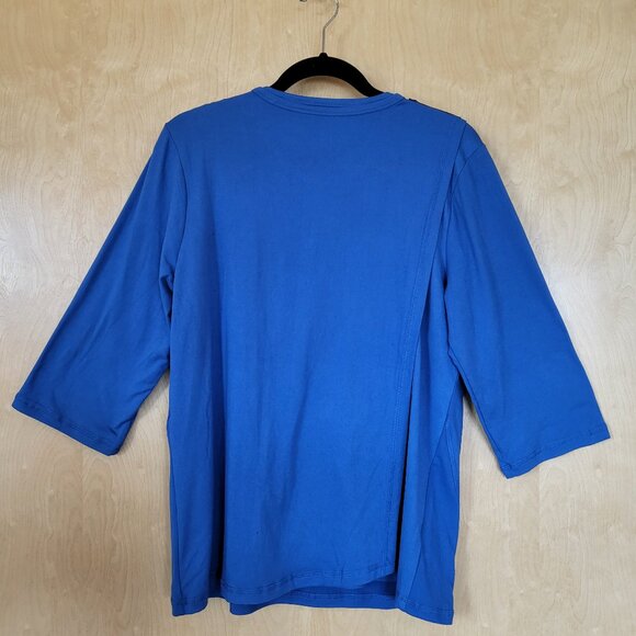 Silverts Open Back Adaptive Top 3/4 Sleeve Blue Size Small - Picture 3 of 10